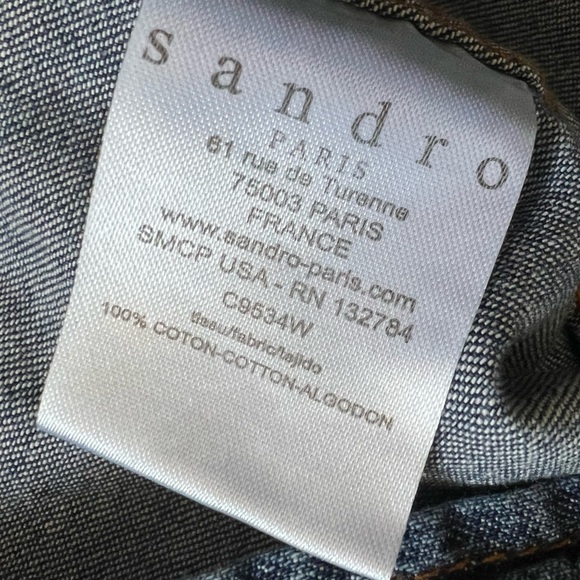 Sandro Denim Button-Up Shirt size L (G132) - Picture 7 of 7
